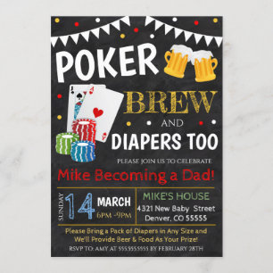 Invitation au poke et au Baby shower de bière