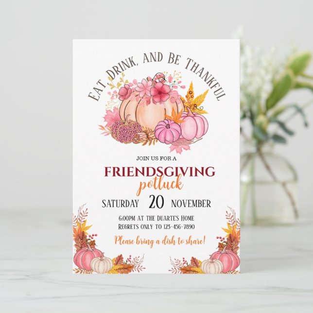 Invitation au potluck de Friendsgiving (Debout devant)