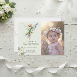 Invitation au premier anniversaire de fée Vert p