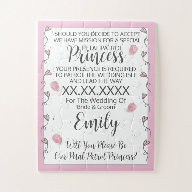 Invitation au puzzle Flower Girl (Vertical)