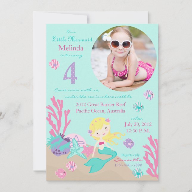 Invitation au quatrième anniversaire de Blonde Mer (Devant)