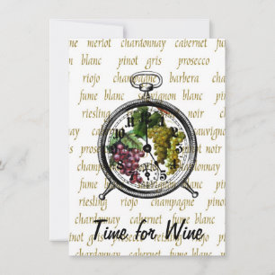Invitation au raisin "Time for Wine"