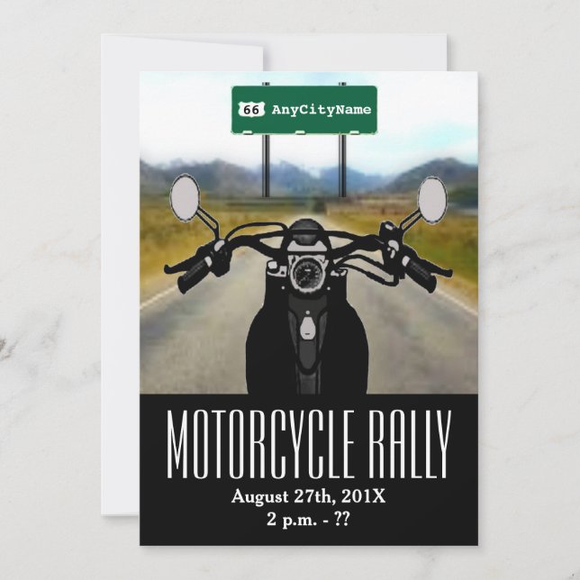 Invitation au rallye moto (Devant)