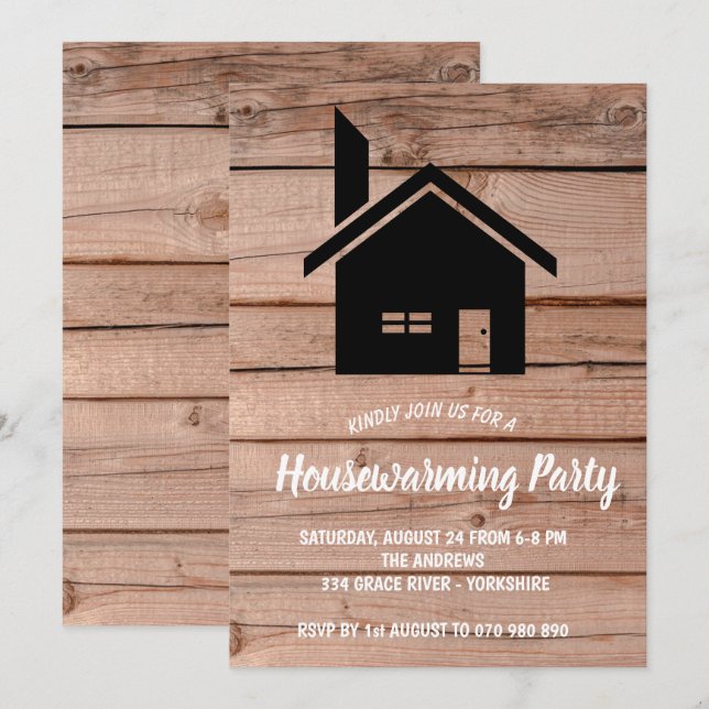 Invitation au réchauffement de la maison en bois r (Devant / Derrière)