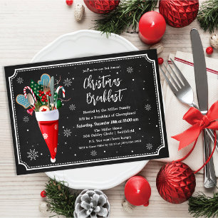 Invitation au repas de petit-déjeuner de Noël pour