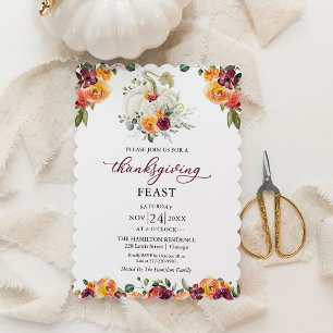 Invitation au repas de Thanksgiving à la citrouill
