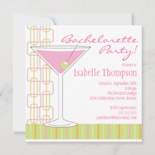 Invitation au Retro Pink Martini Bachelorette Part