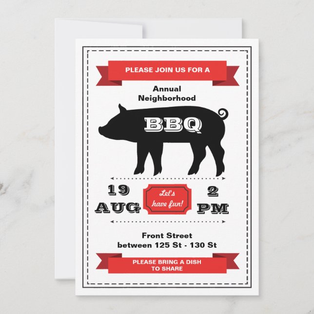 Invitation au rôti de porc (Devant)