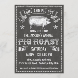 Invitation au rôti de porc Vintage Chalkboard