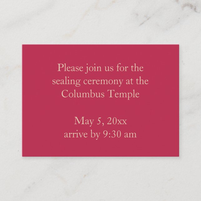 Invitation au scellement du Temple des Diamants Ma (Devant)