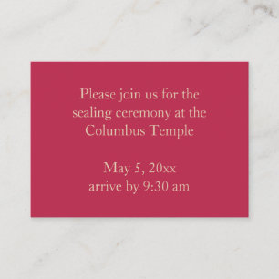 Invitation au scellement du Temple des Diamants Ma
