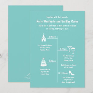 Invitation au scénario amusant et Whimsy Turquoise