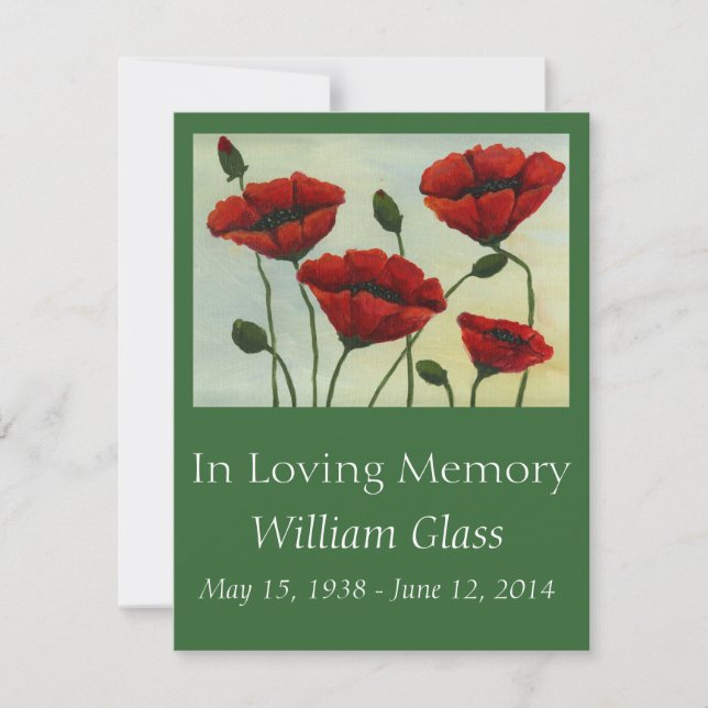 Invitation au service commémoratif (Devant)