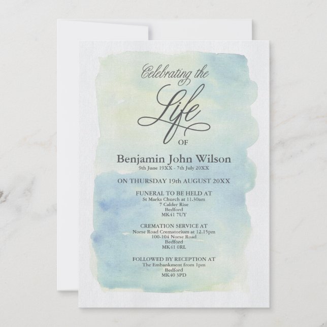 Invitation au service commémoratif (Devant)