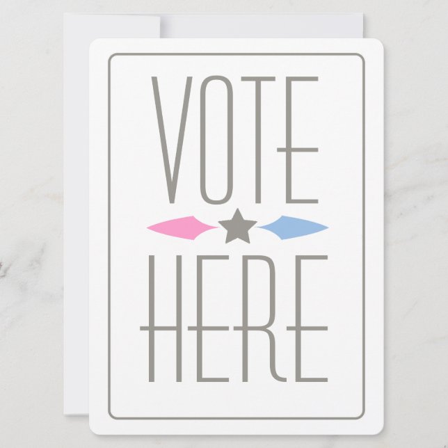 INVITATION AU SIGNE DE VOTE DE RÉVÉLATION DES SEXE (Devant)
