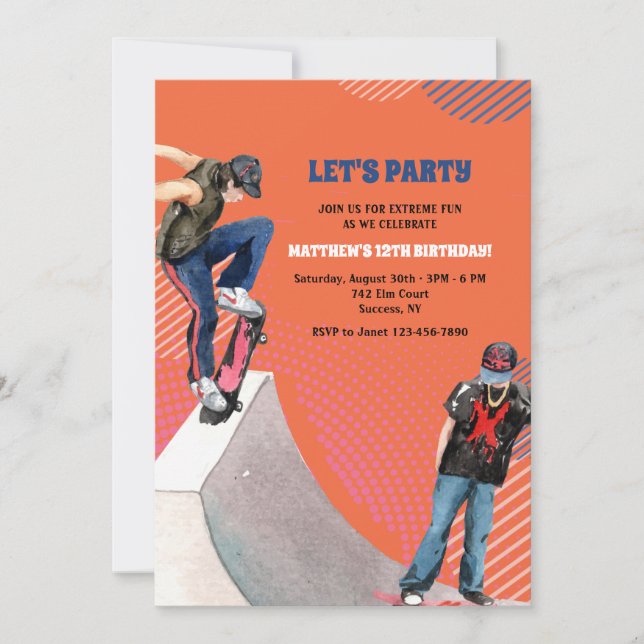 Invitation au skateboard (Devant)