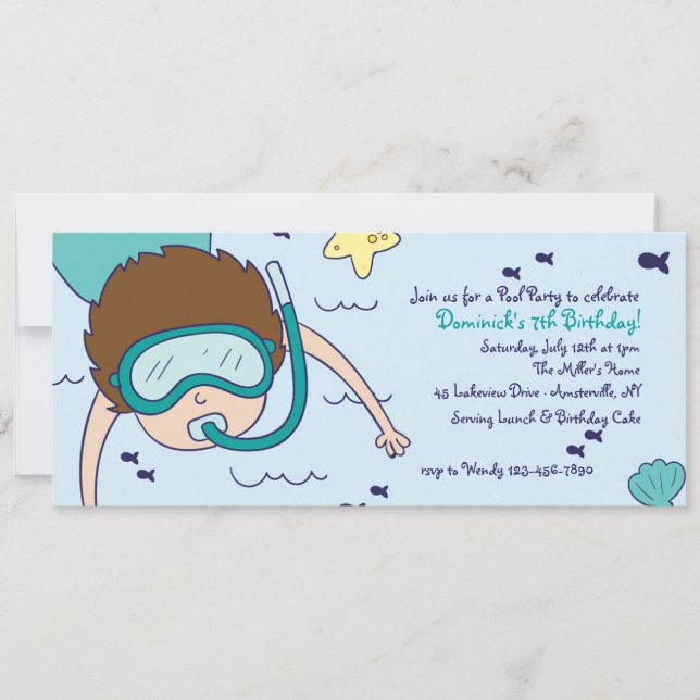 Invitation au Snorkel Kid Pool Party (Devant)