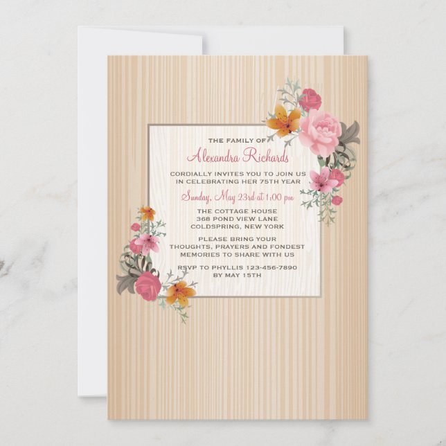 Invitation au souvenir floral (Devant)