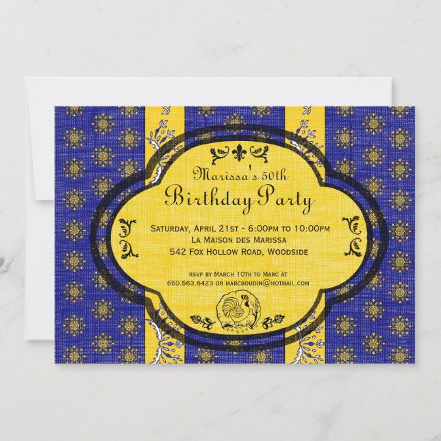Invitation Au sud de l'invitation de fête d'anniversaire de (Devant)
