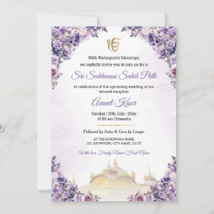 Invitation au Sukhmani Sahib Path pour un mariage