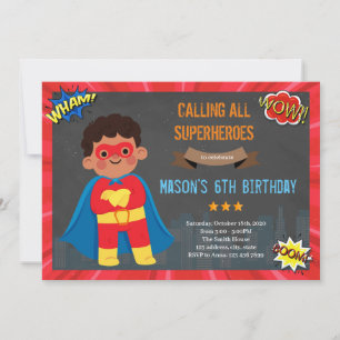 Invitation au superhéros du gamin africain