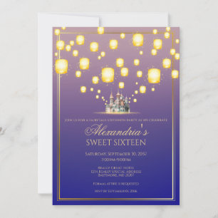 Invitation au Sweet sixteen de lanterne flottant