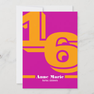 Invitation au Sweet sixteen de mood