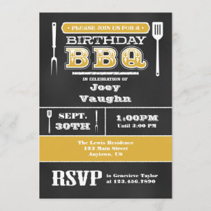 Invitation au tableau de bord d'anniversaire Gold 