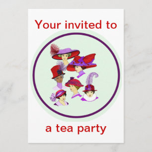 Invitation au Tea Party, dames aux casquettes roug