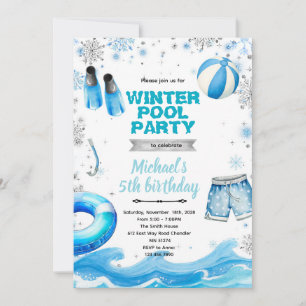 Invitation au thème de fête au bord de la piscine