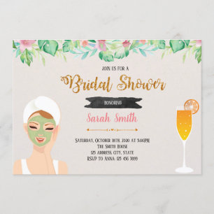 Invitation au thème de soirée masque et mimosas