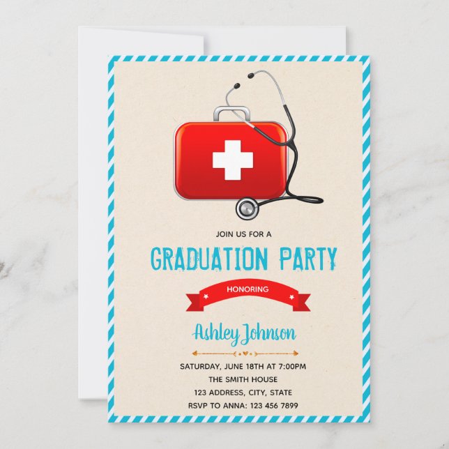 Invitation au thème du diplôme en soins infirmiers (Devant)
