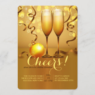 Invitation au toast au Champagne du Nouvel An