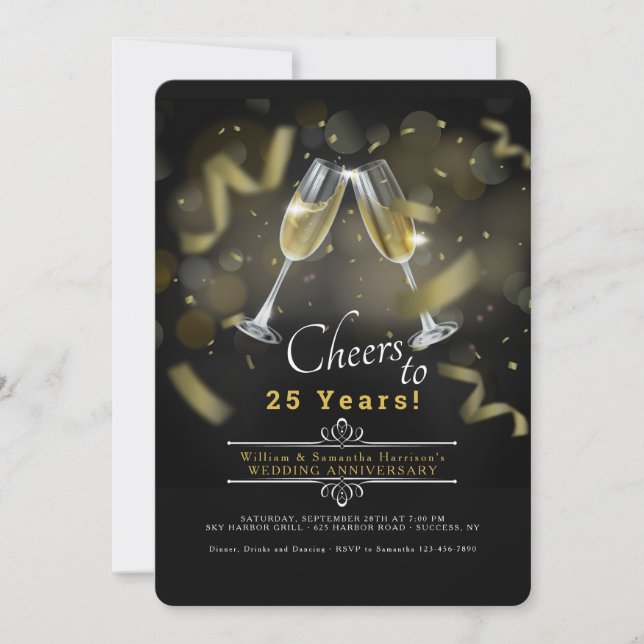 Invitation au toast d'anniversaire de mariage (Devant)