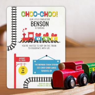 Invitation au train pour le premier anniversaire