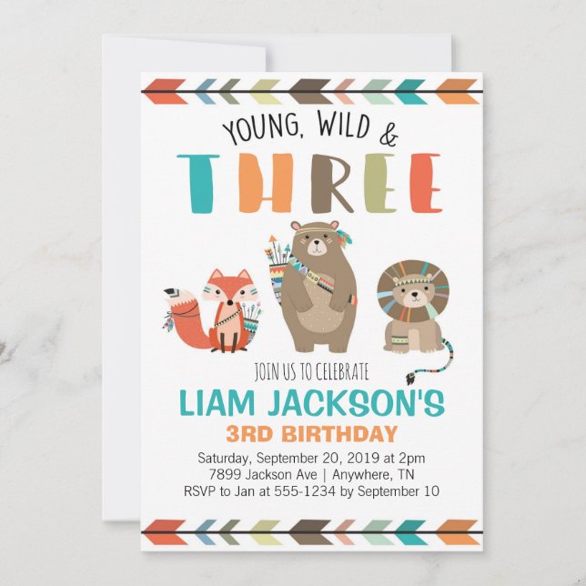 Invitation au troisième anniversaire de Young Wild (Devant)