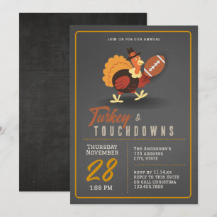 Invitation au Turkey Bowl de la dinde et des touch