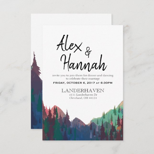 Invitation au vin d'honneur de mariage uniquement (Devant / Derrière)