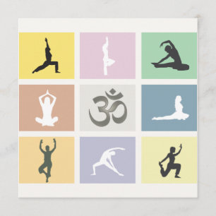 Invitation au yoga coloré et amusante