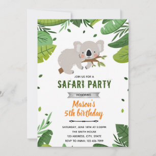 Invitation au zoo safari de koalas