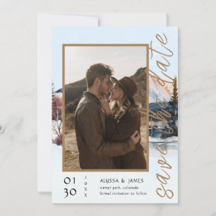 Invitation Auberge d'hiver dans l'aventure de montagne commen