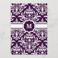 aubergine de damassé du monogramme 311-Marissa