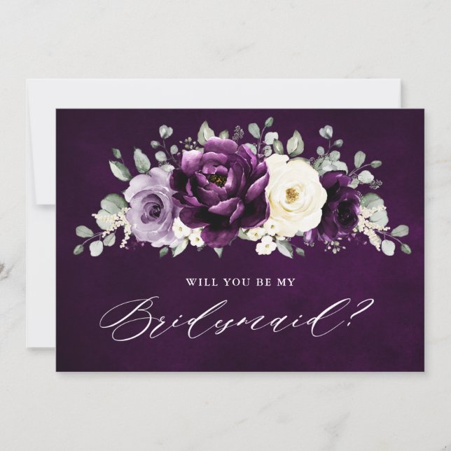 Invitation Auberste Plum pourpre Serez-vous mon Bridesmaid In (Devant)