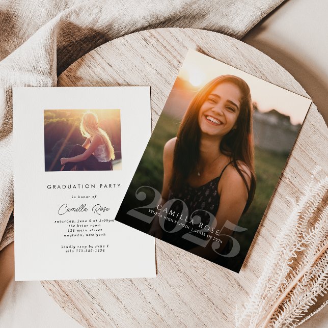 Invitation Audacieux Elegance 2023 Graduation Photo Invitatio (Bold Elegance 2025 Graduation Photo Invitation)
