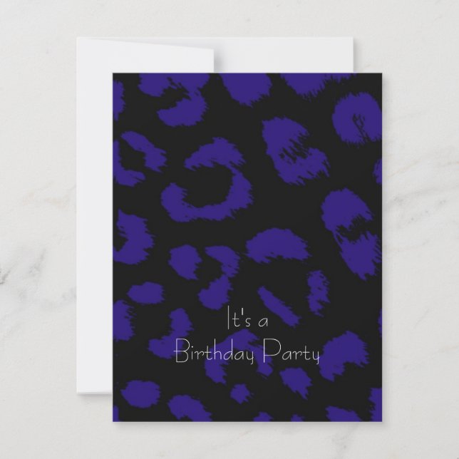 Invitation Audacieux Leopard Fur Motif Anniversaire Invitatio (Devant)