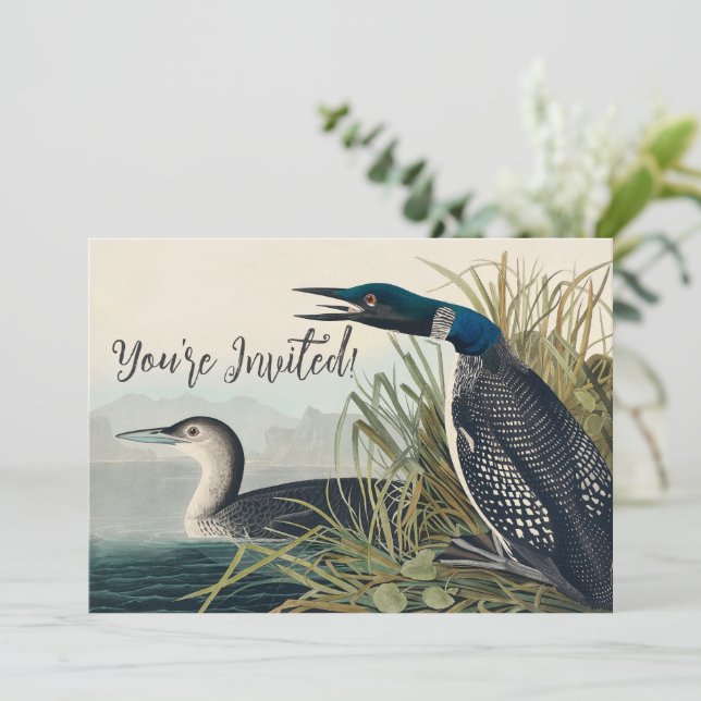 Invitation Audubon Bird Loon Diver Classic (Debout devant)