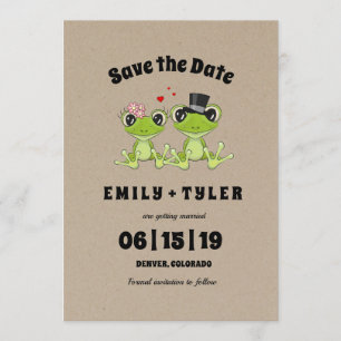 Invitation Aujourd'hui dans Love Frog Rustic Enregistrer la d