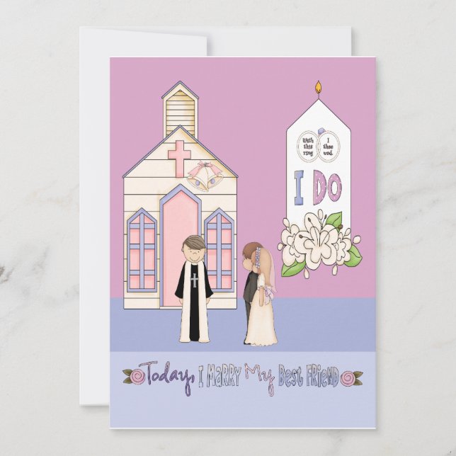 Invitation Aujourd'hui je me marie avec mon meilleur ami (Devant)
