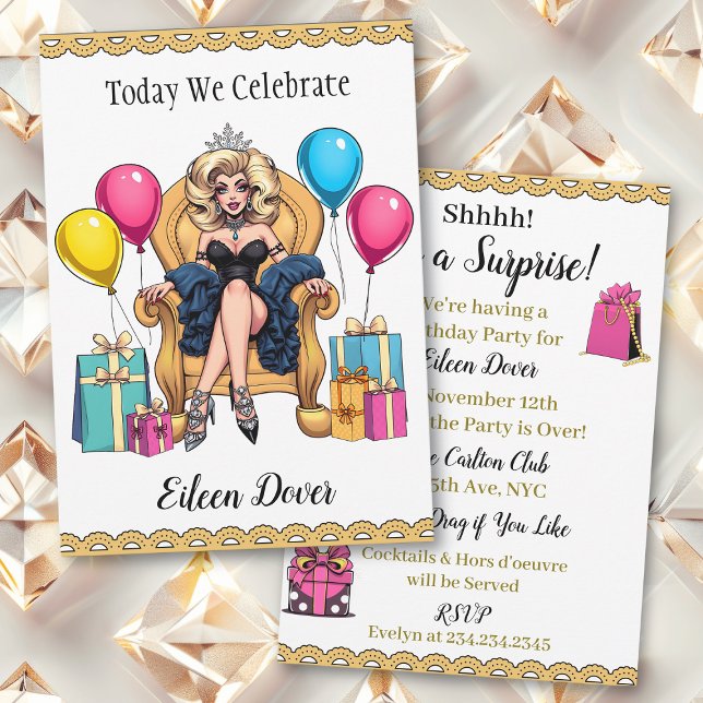 Invitation Aujourd'hui, nous célébrons votre anniversaire | D (Créateur téléchargé)