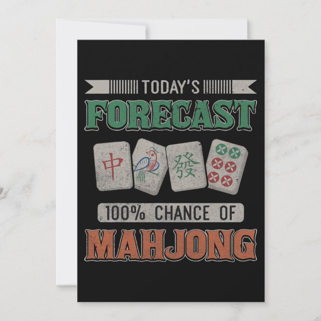 Invitation Aujourd'hui Prévision 100 Chance du Mahjong Parti  (Devant)